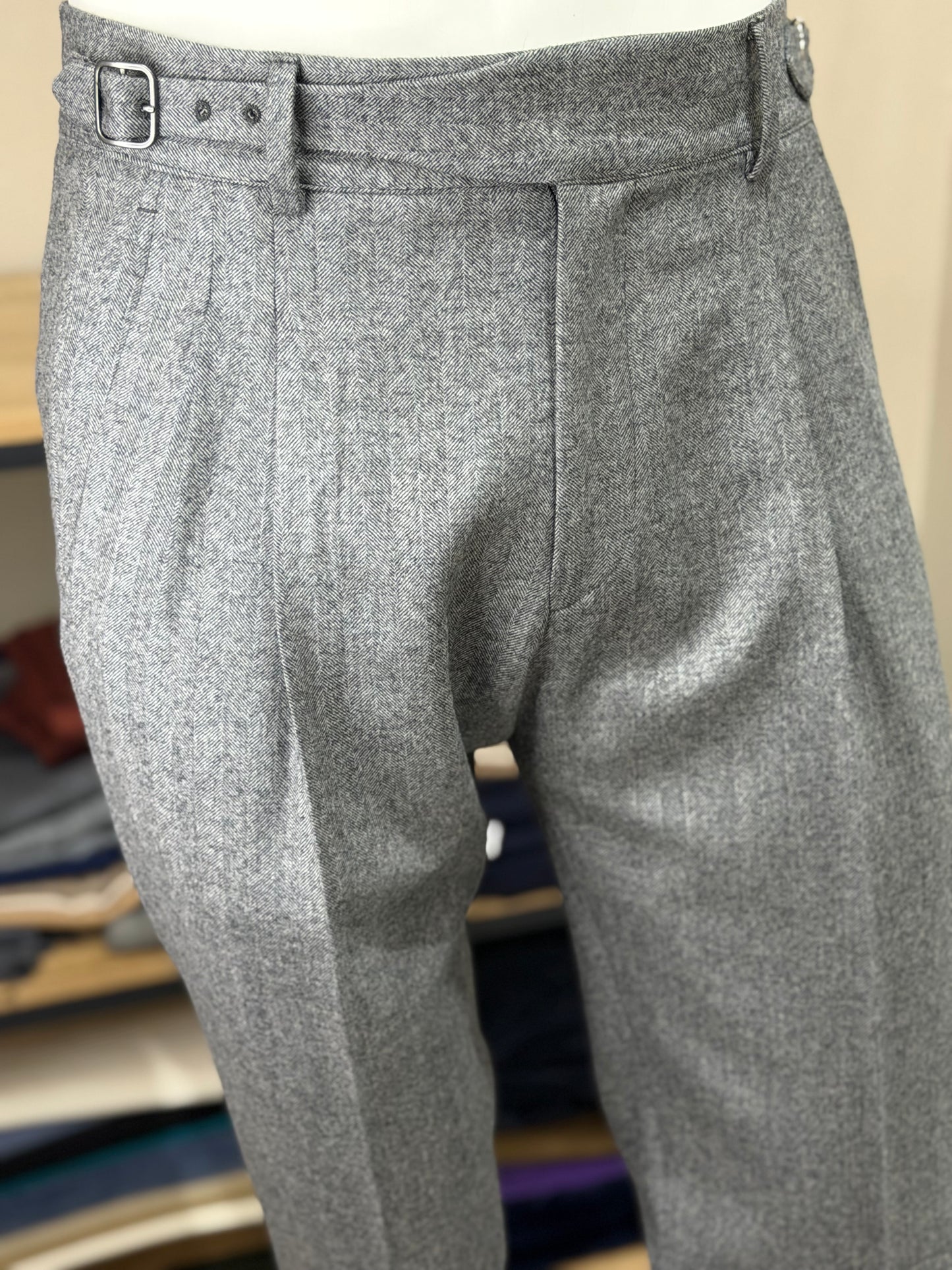 Grey herringbone trousers VBC