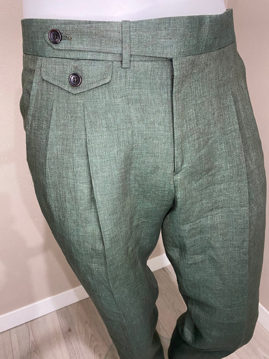 Trousers with extended belt
