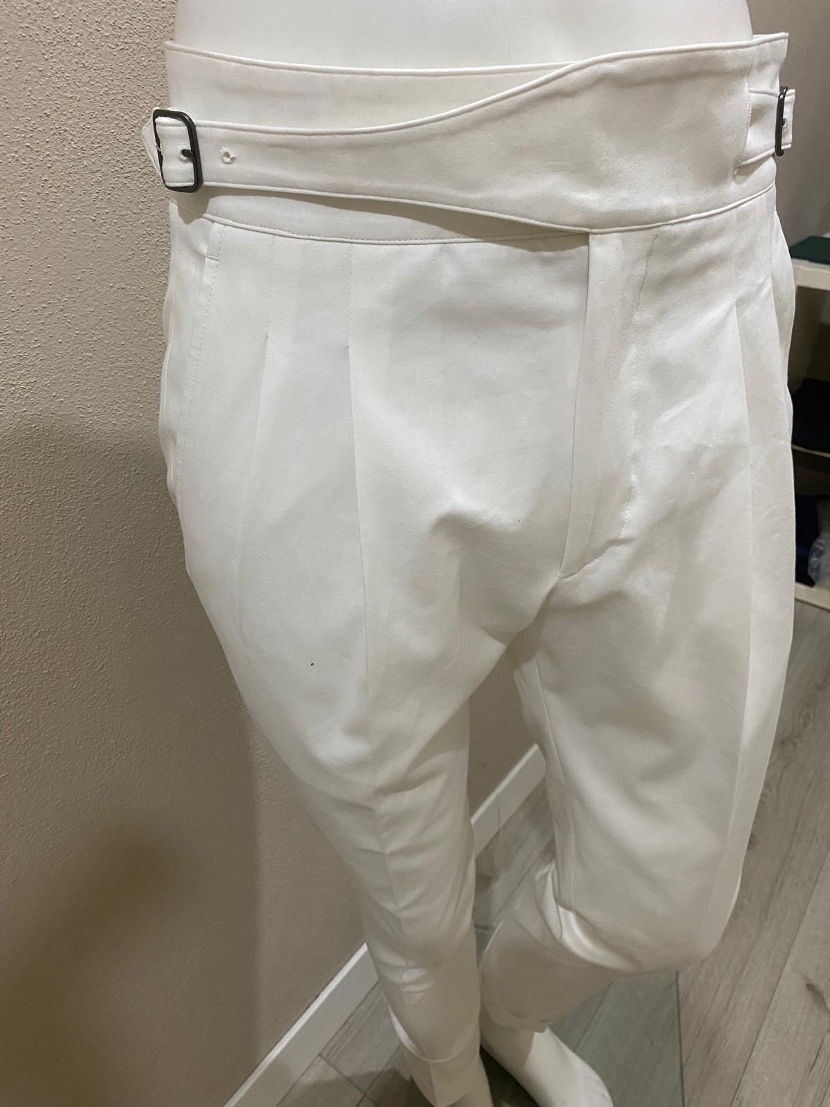 White cotton Gurkha trousers