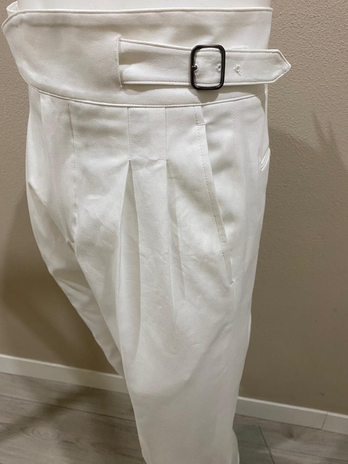 White cotton Gurkha trousers