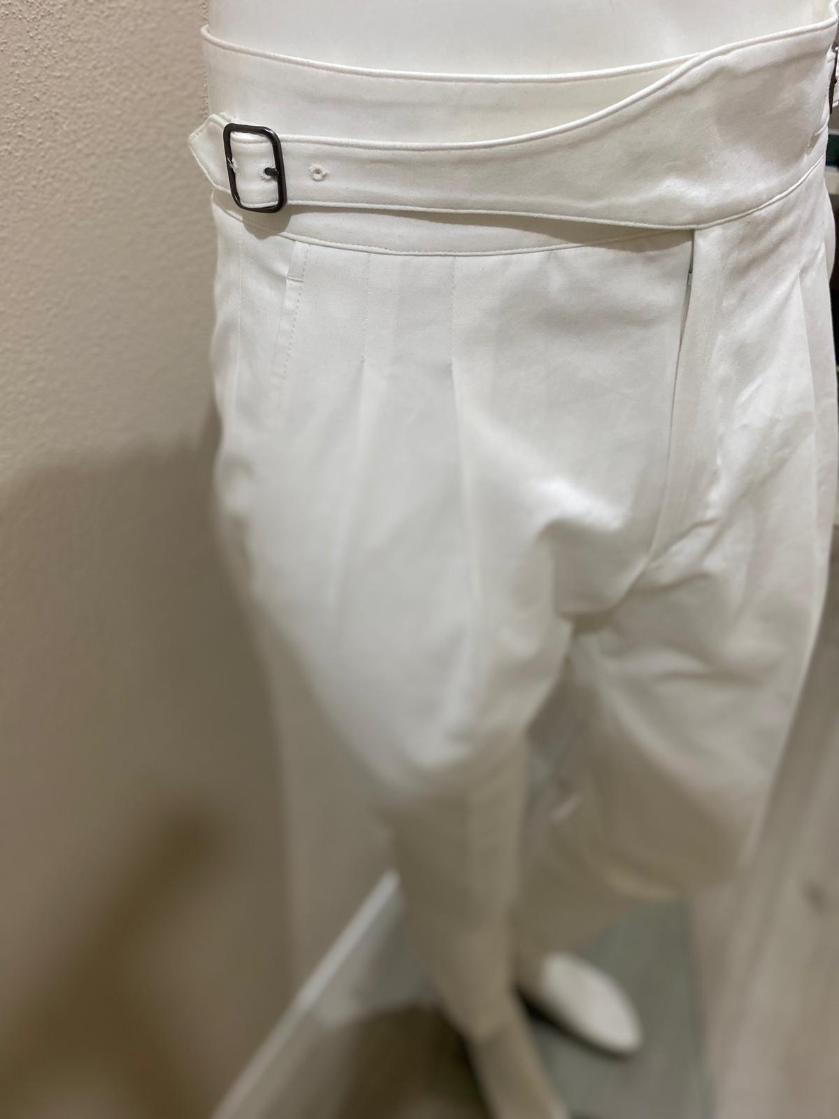 White cotton Gurkha trousers