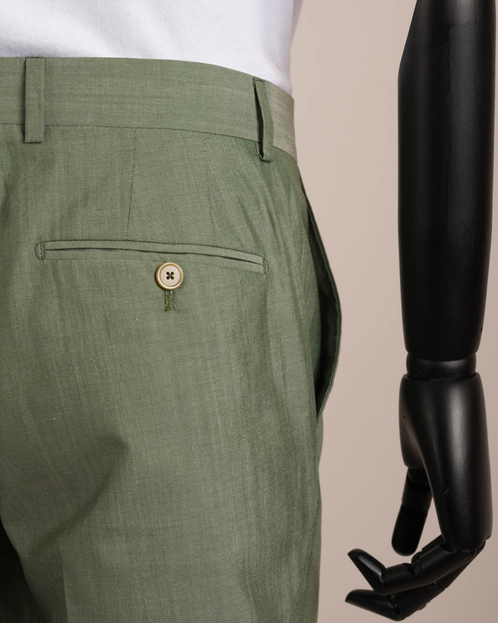 Green Flat front fresco wool trousers - VBC