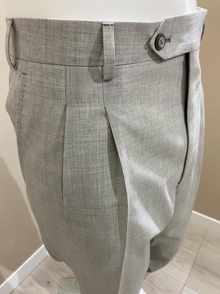 Double reverse pleat fresco wool trousers - Ariston