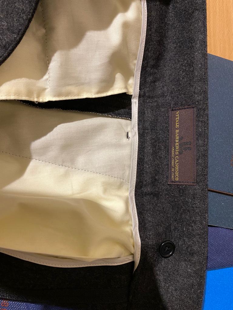 Grey double pleated gurkha flannel trousers- VBC