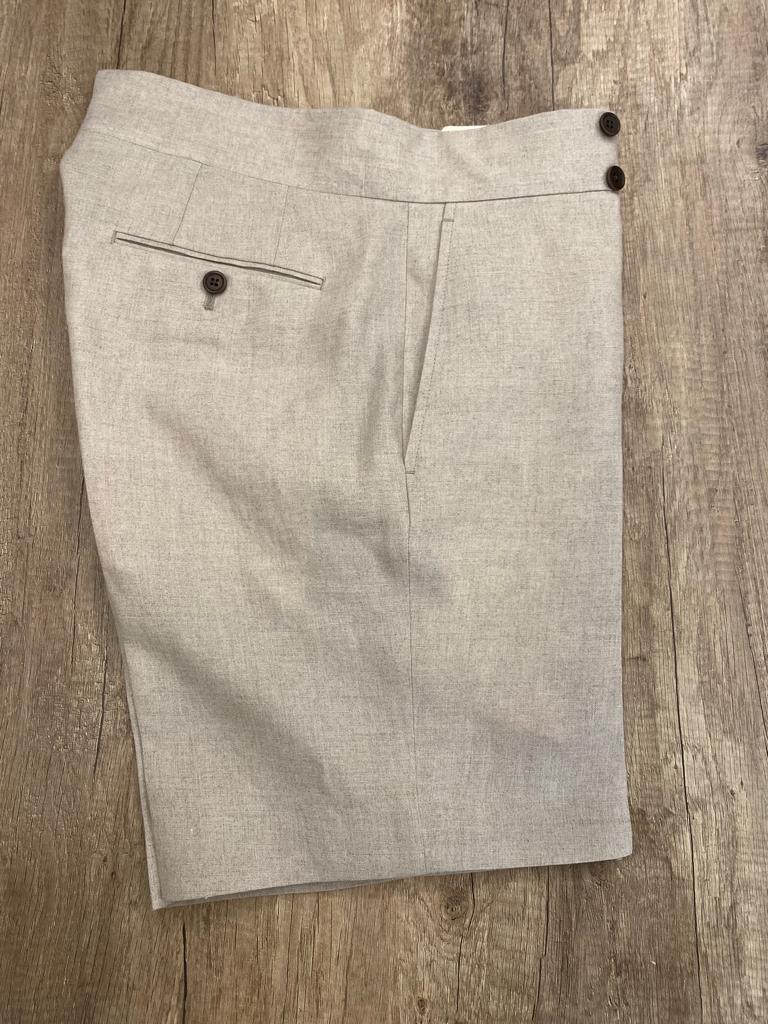 Stone flat front shorts - Solbiati linen