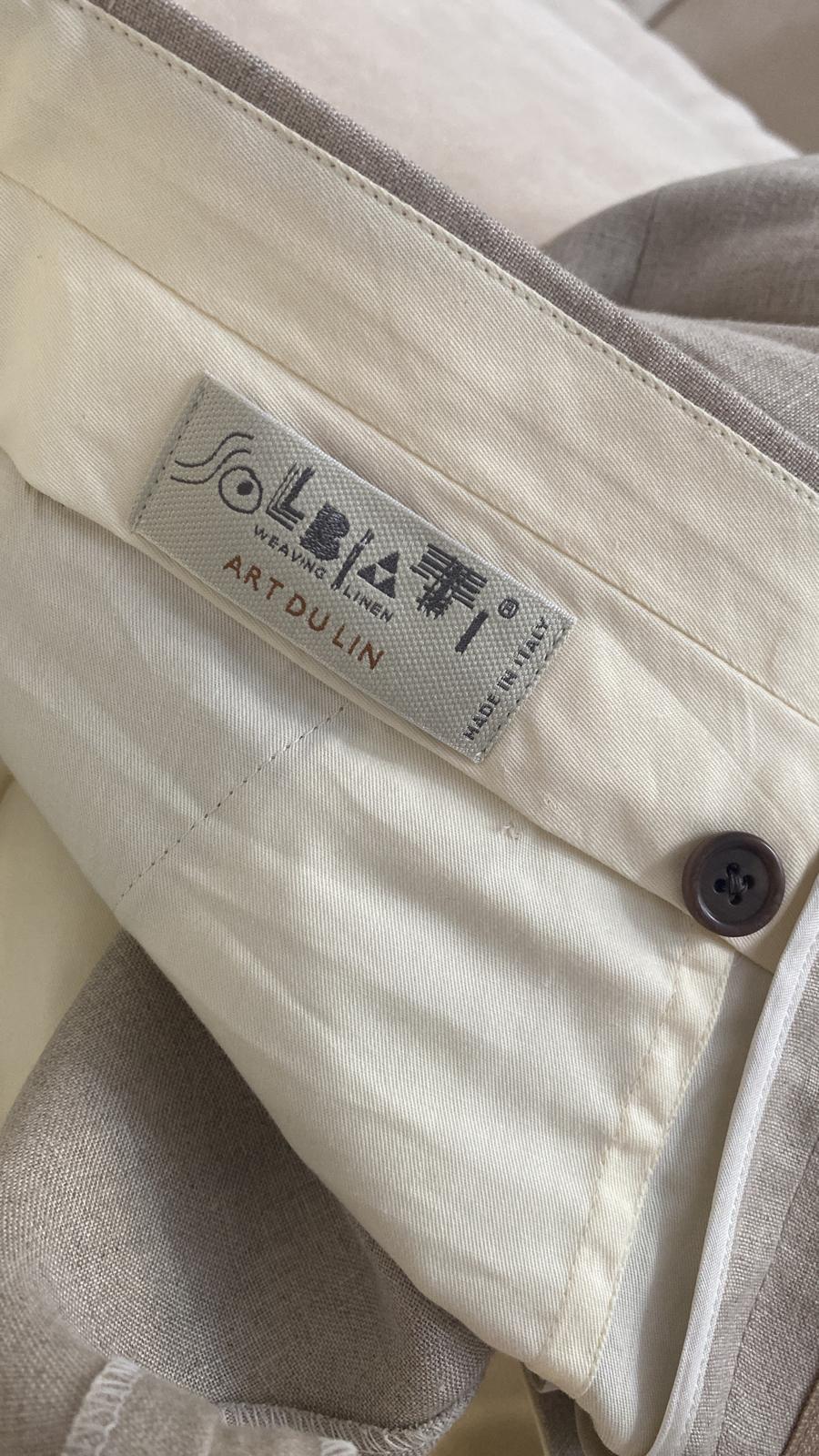 Stone flat front shorts - Solbiati linen