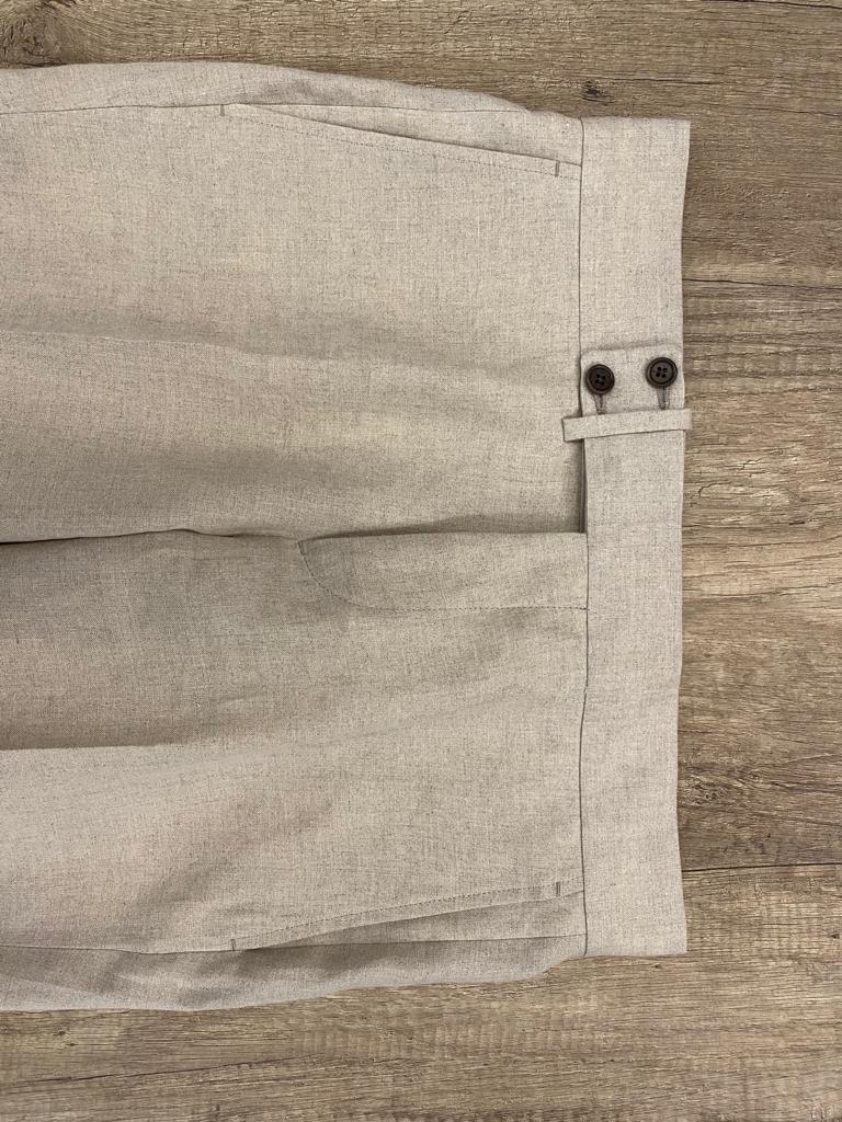 Stone flat front shorts - Solbiati linen