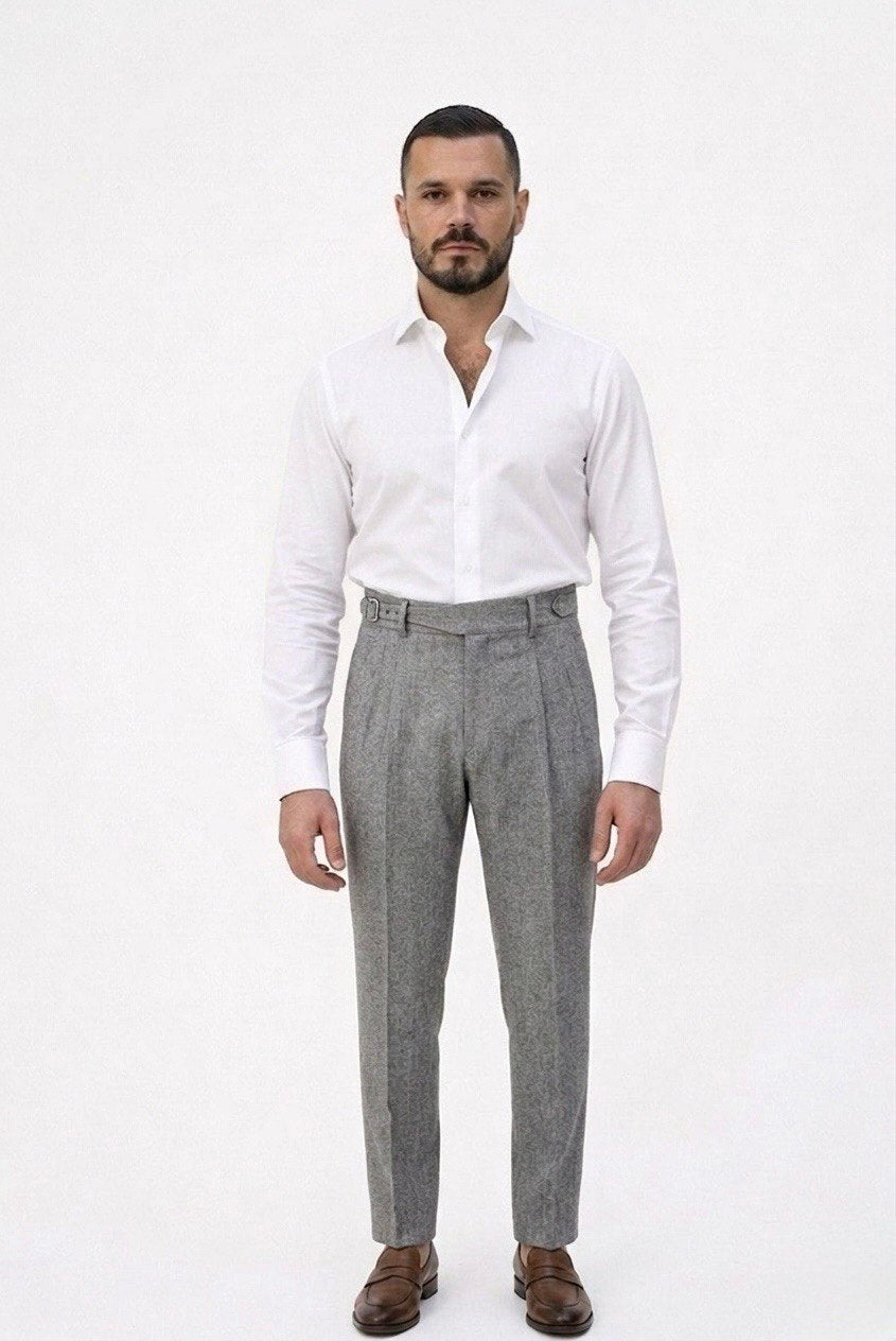 Praiano - Pantalone cintura gurkha con due passanti