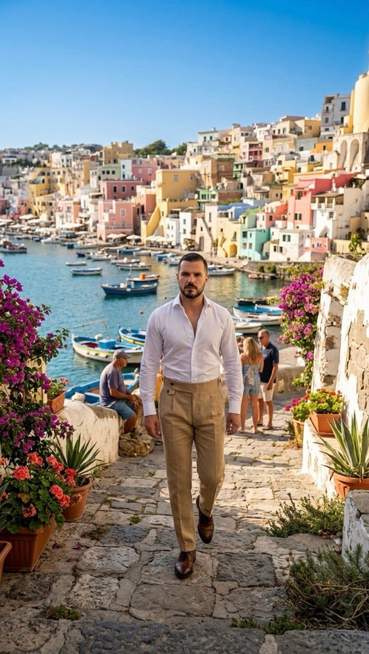 Amalfi - Trousers with belt loops