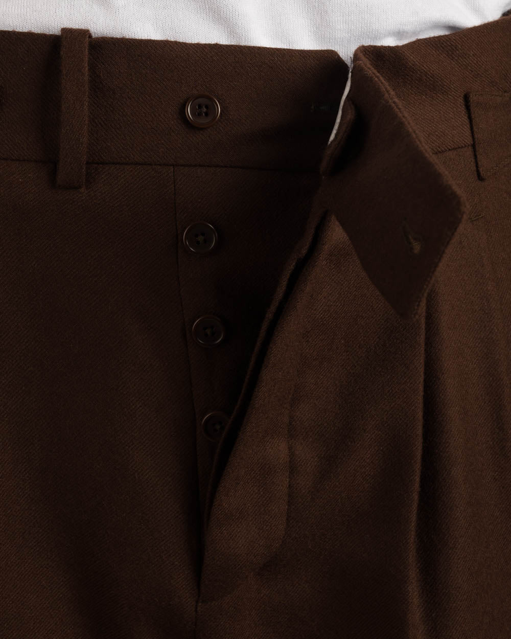 Auralee – High-Waisted Shetland Wool Pants Dark Brown | Highsnobiety Shop