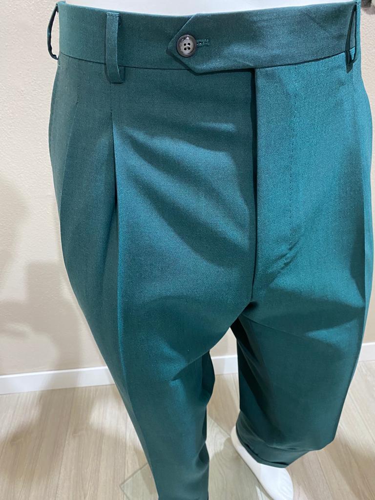 Pantaloni in lana fresco doppia pinces verso l’esterno - Ariston